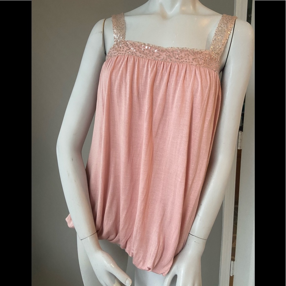 Forever 21 babydoll style - light pink beaded top